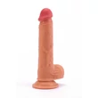 Kép 7/8 - Lovetoy - 8,5&quot; Dual-Layered Silicone Cock - rögzíthető, élethű, herés dildó (21,5cm) - testszínű