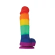 Kép 2/2 - NS Toys - Colours Pride Edition 5&quot; - rögzíthető, élethű, herés dildó (17,5cm) - szivárvány