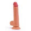 Kép 1/8 - Lovetoy - 8&quot; Dual-Layered Silicone Cock - rögzíthető, élethű, herés dildó (20,5cm) - natúr