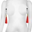 Kép 4/5 - Lovetoy - Bondage Fetish - Glamor Tassel Nipple Clamp - állítható mellbimbócsipesz (piros)