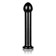 Kép 1/2 - Lovetoy - Glass Romance Black 1 - temperálható üveg dildó (16cm) - fekete