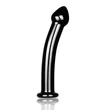 Kép 2/2 - Lovetoy - Glass Romance Black 2 - temperálható, ívelt, üveg dildó - (16cm) - fekete