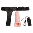 Kép 1/6 - Debra - Hollow Strap-on with Vibration - üreges, felcsatolható, élethű, wired vibrációs dildó állítható hevederrel (natúr)