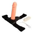 Kép 2/9 - Baile - Jessica Strap-On 1 - üreges, felcsatolható, élethű, wired vibrációs dildó állítható hevederrel (natúr)