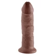 Kép 1/5 - Pipedream - King Cock - 9&quot; Cock - tapadókorongos, ívelt, élethű dildó (23cm) - barna