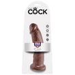 Kép 5/5 - Pipedream - King Cock - 9&quot; Cock - tapadókorongos, ívelt, élethű dildó (23cm) - barna