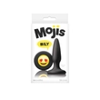 Kép 1/2 - NS Toys - Moji's - #ILY - rögzíthető, szilikon análkúp díszített talppal (8,5cm) - fekete