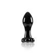 NS Toys - Crystál - Flower - üveg análdugó virág alakú talppal (fekete)