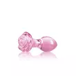 Kép 4/6 - NS Toys - Crystál - Rose - üveg análdugó rózsa alakú talppal (pink)