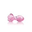 NS Toys - Crystál - Rose - üveg análdugó rózsa alakú talppal (pink)