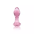 Kép 5/6 - NS Toys - Crystál - Rose - üveg análdugó rózsa alakú talppal (pink)