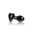 NS Toys - Crystál - Heart - üveg análdugó szív alakú talppal (fekete)
