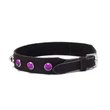 Kép 1/4 - Devil Sticks - Octane Crystal Collar Hot Pink - pink kristályokkal díszített bőr nyakörv (fekete)