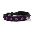 Kép 4/4 - Devil Sticks - Octane Crystal Collar Hot Pink - pink kristályokkal díszített bőr nyakörv (fekete)