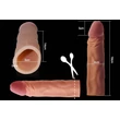 Kép 1/3 - Lovetoy - Pleasure X-Tender Penis Sleeve #4 - élethű péniszköpeny (19cm) - barna