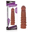 Kép 1/2 - Lovetoy - Pleasure X-Tender Penis Sleeve #5 - rücskös, élethű péniszköpeny (18cm) - barna