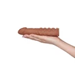 Kép 2/2 - Lovetoy - Pleasure X-Tender Penis Sleeve #5 - rücskös, élethű péniszköpeny (18cm) - barna