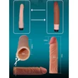 Kép 1/3 - Lovetoy - Pleasure X-Tender Penis Sleeve #2 - élethű péniszköpeny (17cm) - barna