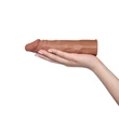 Kép 2/3 - Lovetoy - Pleasure X-Tender Penis Sleeve #4 - élethű péniszköpeny (19cm) - barna