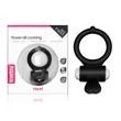 Kép 3/4 - Lovetoy - Power Clit Cockring Heart - vibrációs péniszgyűrű szív alakú csiklóizgatóval (fekete)