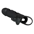 Kép 3/8 - Pretty Love - Penis Sleeve With Ball Strap - vibrációs péniszköpeny nyuszifüles csiklóigatóval és heregyűrűvel (fekete)