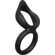 Kép 1/5 - Adam & Eve - Dual Ring Clit Tickler - szilikon pénisz és heregyűrű duó (fekete)
