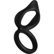 Kép 3/5 - Adam & Eve - Dual Ring Clit Tickler - szilikon pénisz és heregyűrű duó (fekete)