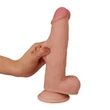 Kép 1/6 - Lovetoy - 7&quot; Skinlike Soft Dong - rögzíthető, herés, élethű dildó (20,5cm) - natúr