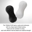 Kép 2/8 - Tenga - Flex Rocky Black - prémium maszturbátor (fekete)