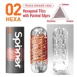 Kép 3/5 - Tenga - Spinner 02 Hexa - prémium maszturbátor (áttetsző)
