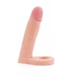Kép 1/4 - Lovetoy - 5,8" The Ultra Soft Double #1 - felcsatolható, élethű dildó péniszgyűrűvel (15,8cm) - natúr