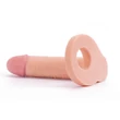 Kép 3/4 - Lovetoy - 5,8" The Ultra Soft Double #1 - felcsatolható, élethű dildó péniszgyűrűvel (15,8cm) - natúr