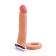 Kép 2/6 - Lovetoy - 6,25" The Ultra Soft Double-Vibrating #2 - felcsatolható, élethű, vibrációs dildó péniszgyűrűvel (15,8cm) - natúr