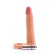 Kép 1/8 - Lovetoy - 7" The Ultra Soft Double-Vibrating #3 - felcsatolható, élethű, vibrációs dildó péniszgyűrűvel (17,8cm) - natúr