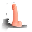 Kép 1/9 - Baile - Ultra Cyberskin Strap-On Penis - felcsatolható, élethű herés dildó állítható hevederrel (natúr)
