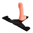 Kép 3/9 - Baile - Ultra Cyberskin Strap-On Penis - felcsatolható, élethű herés dildó állítható hevederrel (natúr)