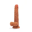 Kép 3/7 - X-Men - Double Layer Silicon Dildo 7,6&quot; - rögzíthető, élethű, herés dildó (19,3cm) - barna