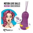 Kép 2/5 - FeelzToys - Remote Controlled Motion Love Balls Foxy - 7 funkciós, wireless, forgófejes vibrotojás (USB) - lila