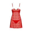 Kép 5/7 - Obsessive - Claussica - babydoll és tanga szett (M/L) - piros