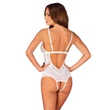 Kép 2/7 - Obsessive - Heavenlly - csipkével díszített nyitott body (M/L) - fehér