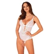 Kép 1/7 - Obsessive - Heavenlly - csipkével díszített nyitott body (M/L) - fehér