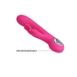 Kép 4/8 - Pretty Love - Carina - 7 funkciós, nyuszis, csiklóizgató és G-pont vibrátor (USB) - pink