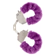 Kép 1/4 - ToyJoy - Furry Fun Cuffs - fém bilincs lila plüss bevonattal 