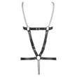 Kép 6/6 - Zado - Leather Harness 2 Chains S-L - női, láncos bőrheveder (S/L) - fekete