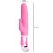 Kép 4/7 - Pretty Love - Steven - 12+4 funkciós, rotációs, bordázott, nyuszifüles csiklóizgató és G-pont vibrátor (pink)
