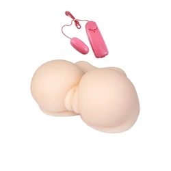 B-Series Lyla - Vibrating Life-Sized Pussy &amp; Ass X quality II - életnagyságú, élethű vagina és ánusz maszturbátor vibrotojással (natúr)
