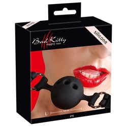 Bad Kitty - Naughty Toys - Gag Silicone - állítható szilikon szájpecek (fekete)