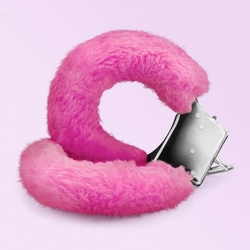 Crushious - Love Cuffs Furry Handcuffs - fém bilincs plüssel (pink)