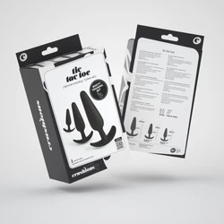 Crushious - Tic Tac Toe Anal Plug Training Set - szilikon análhorog szett (3db/cs) - fekete