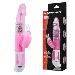 Debra - Fascination Bunny Vibrator Pink 1 - rotációs és vibráló, nyuszis csiklóizgató és G-pont vibrátor (pink)
